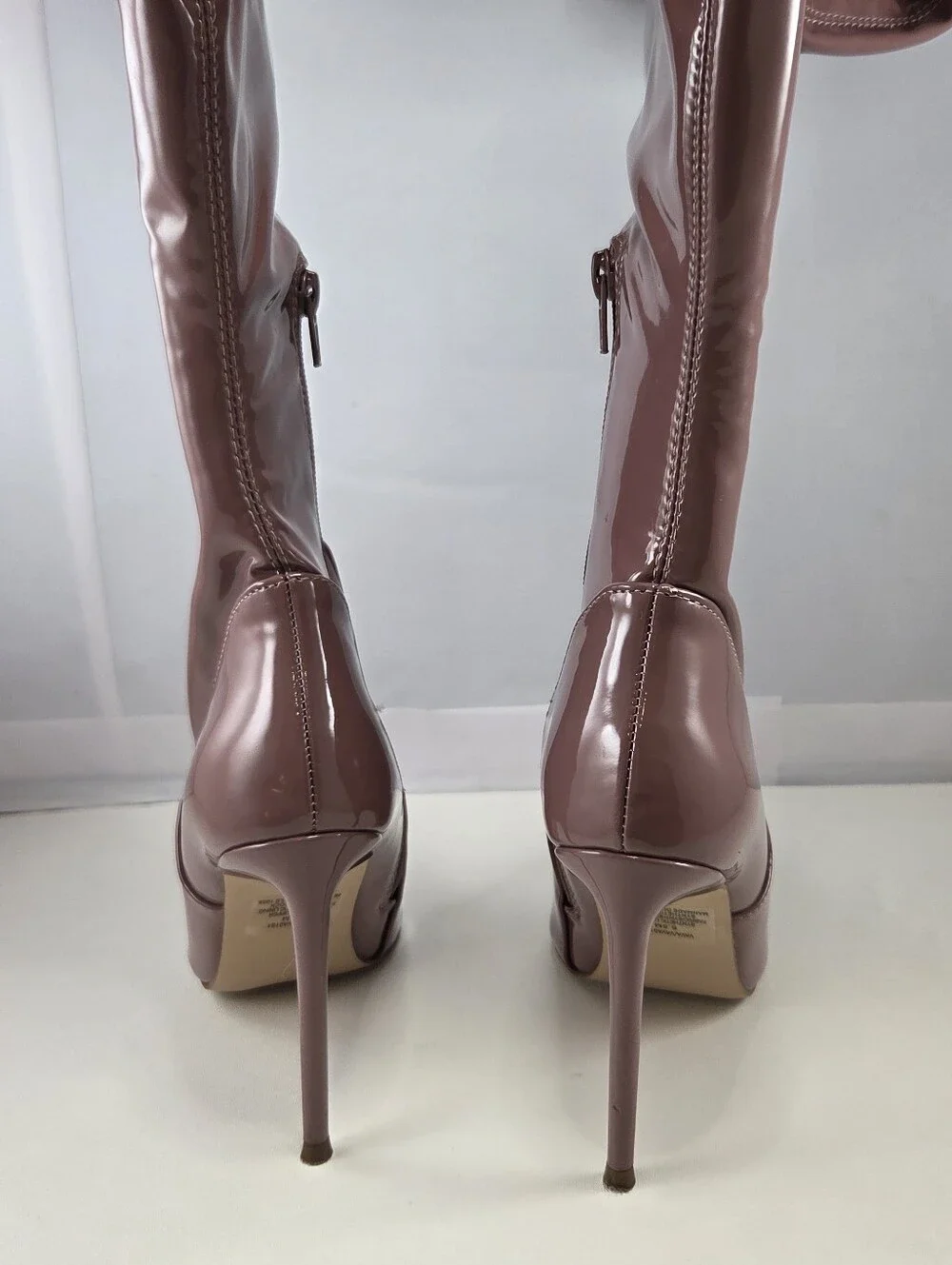 Steve Madden VAVA Mauve Patent Thigh High Boots, 6.5